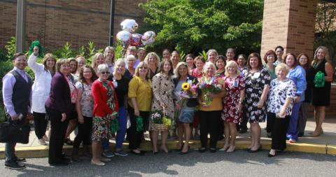 Nurses gather for a picture to celebrate Magnet.