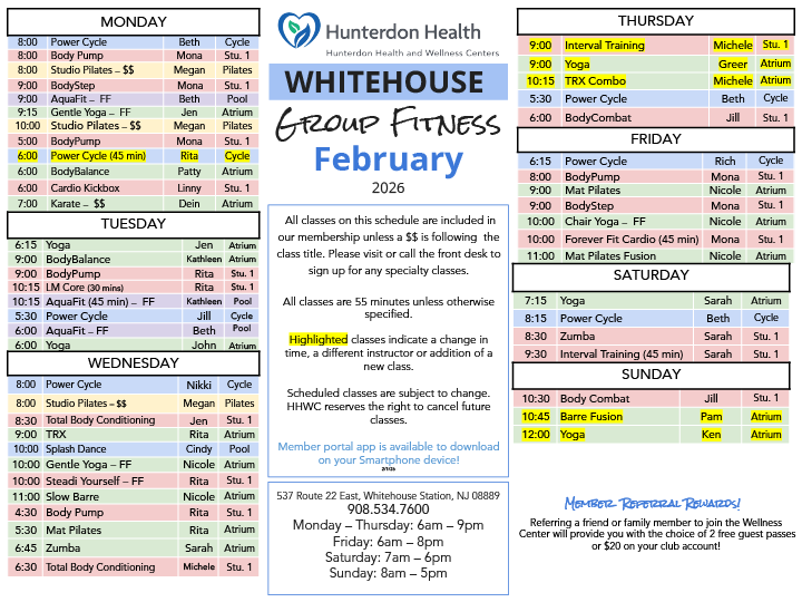 Whitehouse Group Fitness Feb 26