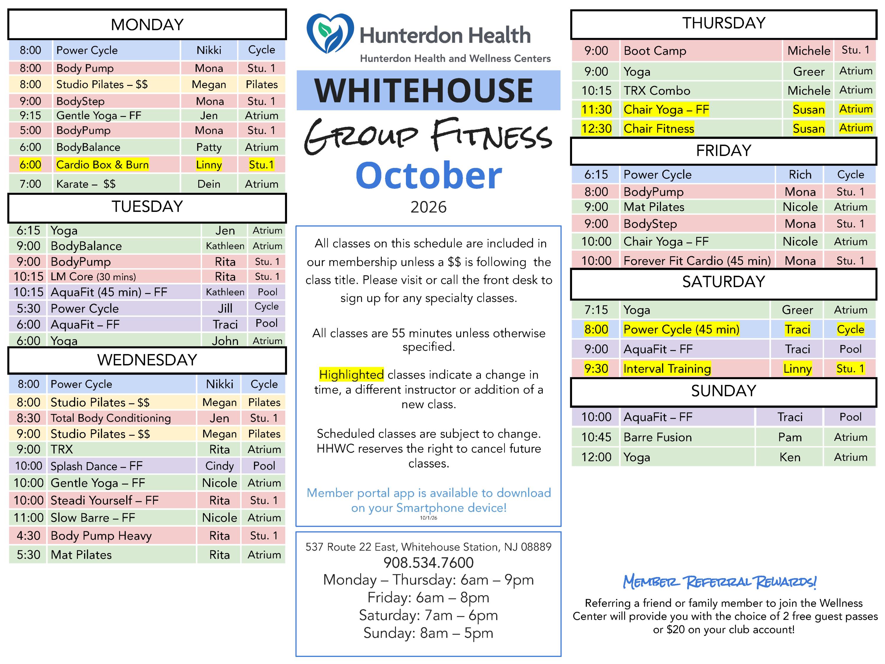 Whitehouse Group Fitness Classes