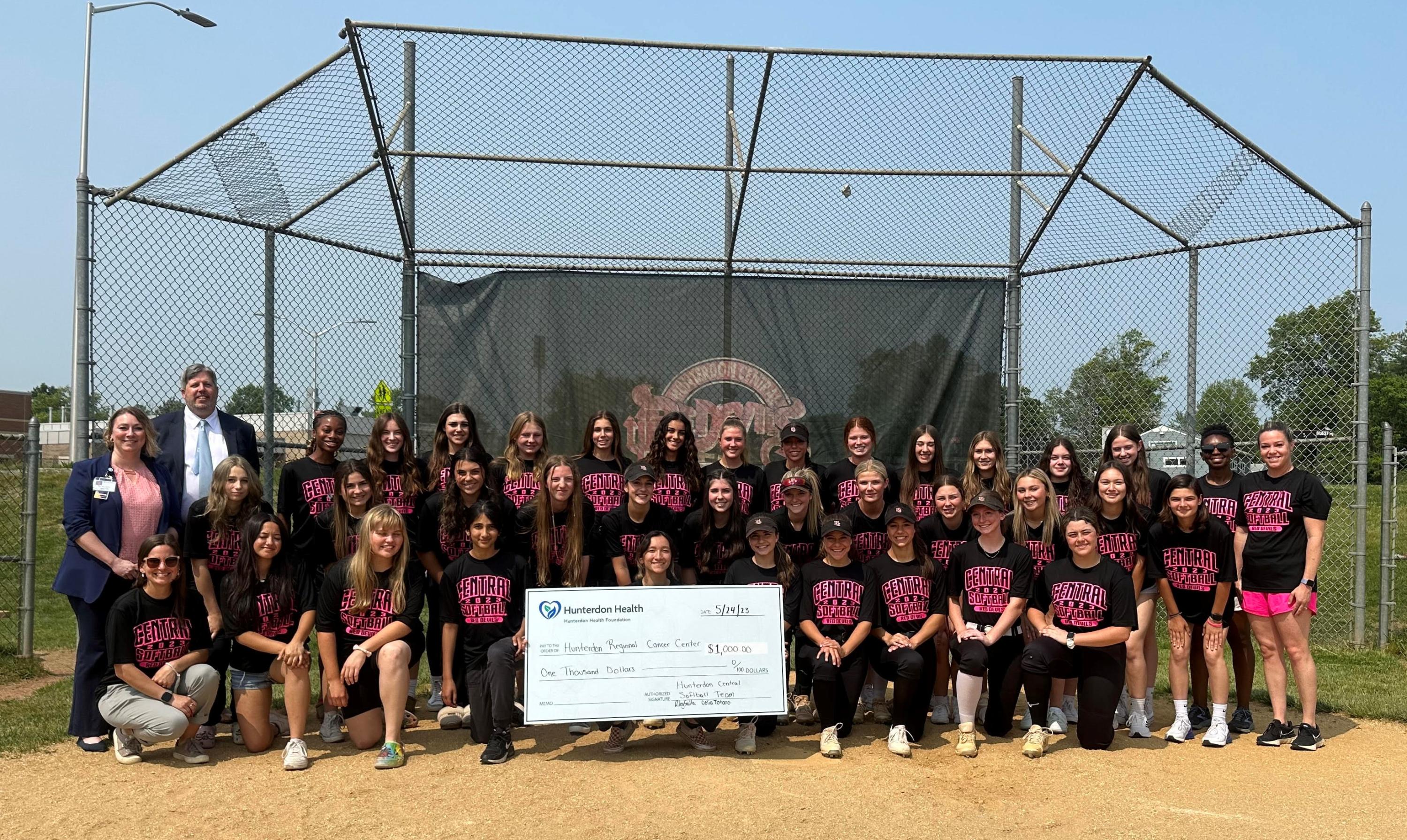 Hunterdon Central's Softball Team Donation Photo