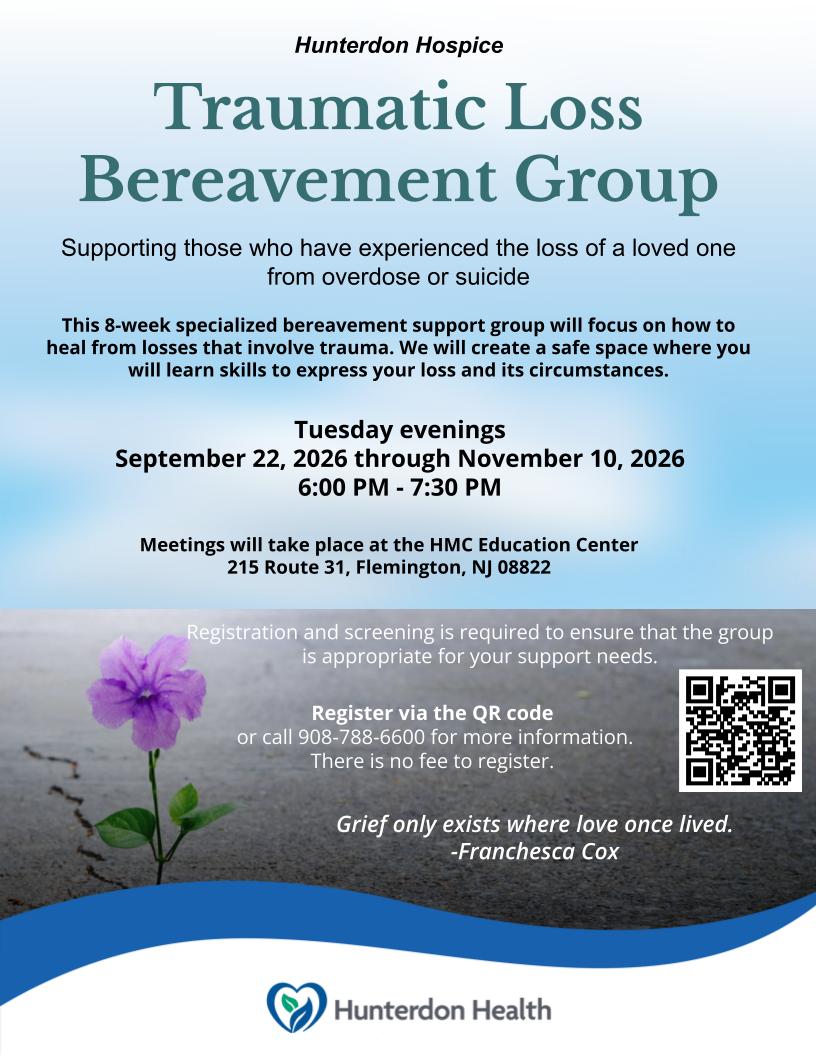 Traumatic Loss Bereavement Flier