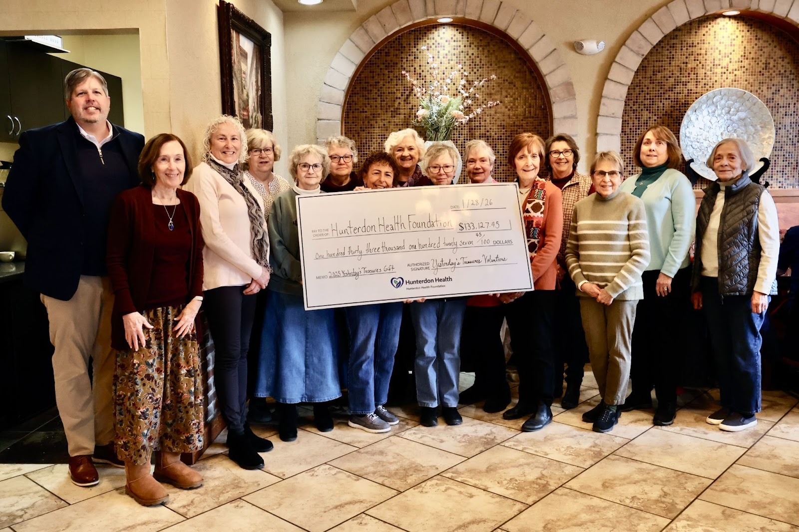 Yesterday's Treasures volunteers present check to Hunterdon Health Foundation