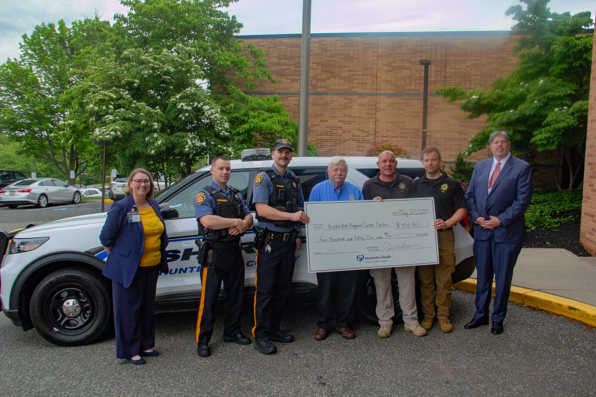 Hunterdon County Sheriff's Office presents check to Hunterdon Regional Cancer Center