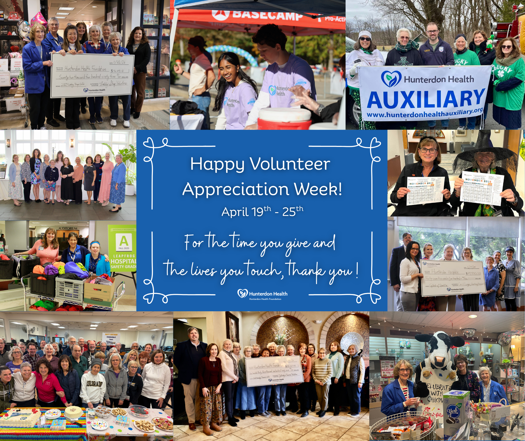 Collage of Hunterdon Health volunteers