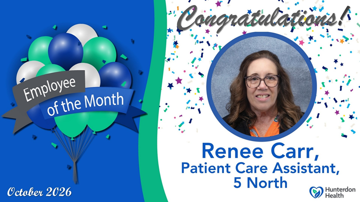 Hunterdon Health's October Employee of the Month is Renee Carr.