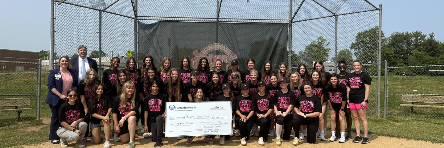 Check Donation with Central's Softball Team