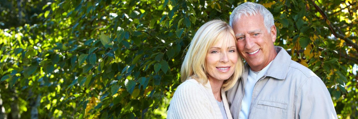 Mature couple embracing