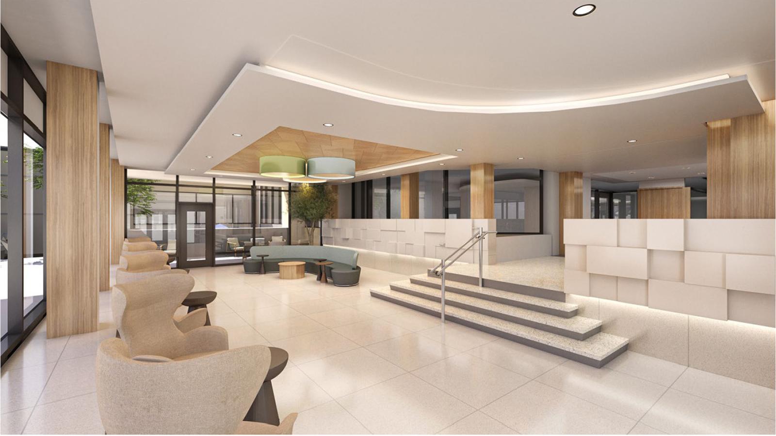 Rendering of Hunterdon Regional Cancer Center new atrium.