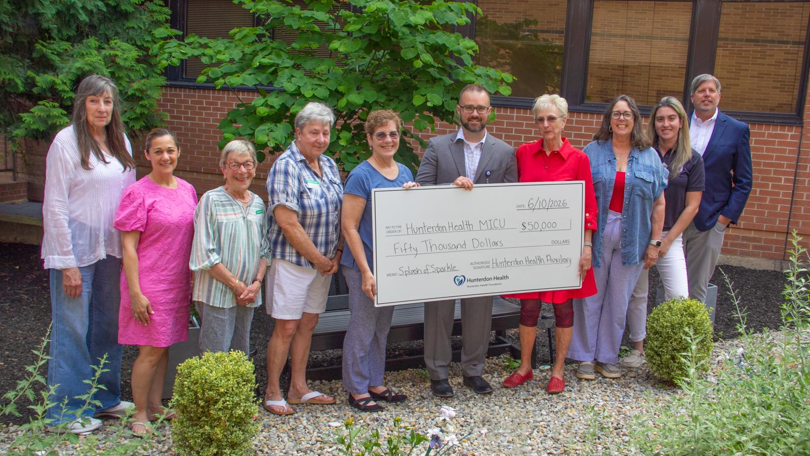 Auxiliary presents $50,000 to Hunterdon Health MICU