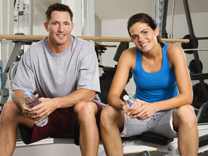 Couple workout at Hunterdon Health and Wellness Center