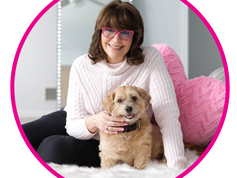 Author Debbie Weiss with her dog