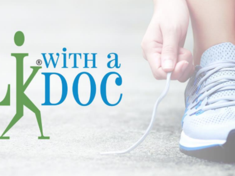 Walk with a doc logo and sneakers