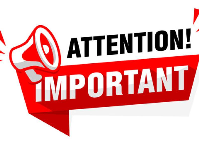 Attention Important Announcement sign