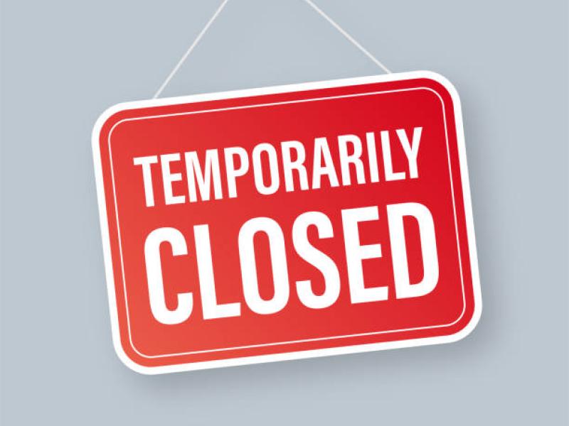 Temporarily Closed sign