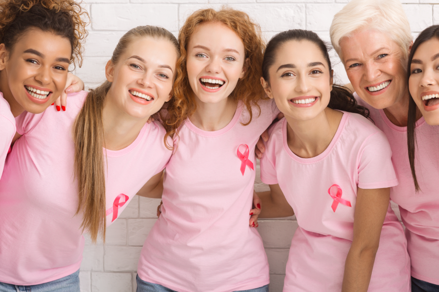 Women promoting the importance of scheduling a mammogram.