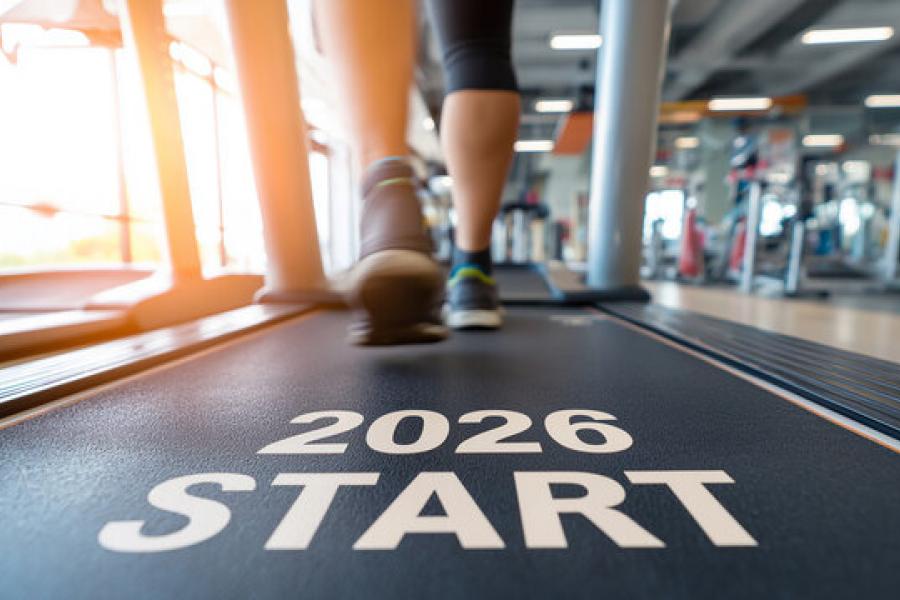 walking on treadmill