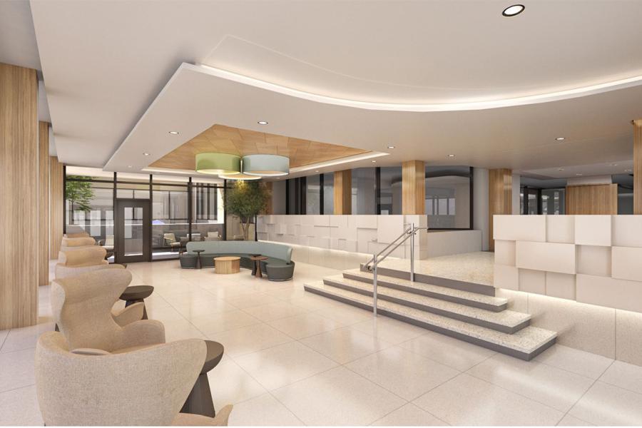 Rendering of Hunterdon Regional Cancer Center new atrium.