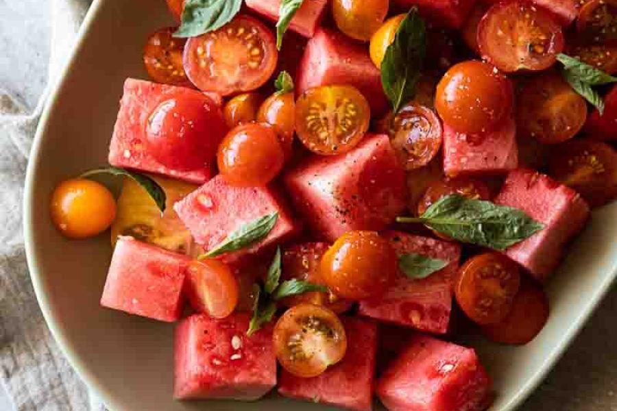 Watermelon and tomato salad