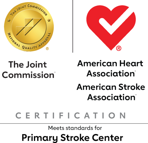 The Joint Commission and American Heart Associate/American Stroke Association Logos.