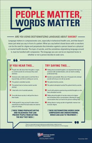 Flier on Destigmatizing Language About Suicide