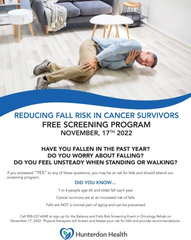 Reducing Fall Risk in Cancer Survivors Flier