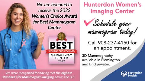 Schedule Mammogram Reminder - Women's Choice Award