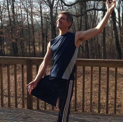 John Fedderson demonstrating a yoga pose