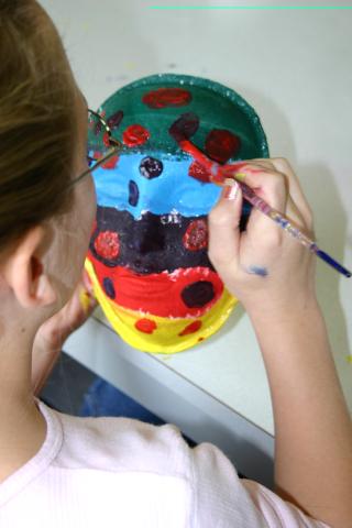 Youth creating art at Hospice program.