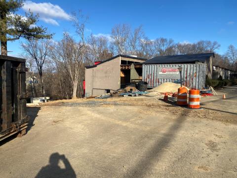 A progress picture of construction in January 2025 of Hunterdon Family Medicine at Phillips Barber.
