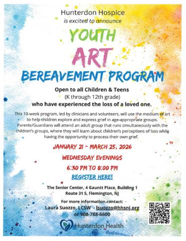 Youth Art Bereavement Program Flyer