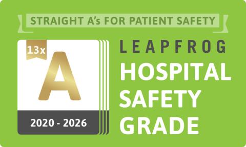 Hunterdon Health has received the Leapfrog A Safety grade since 2020.