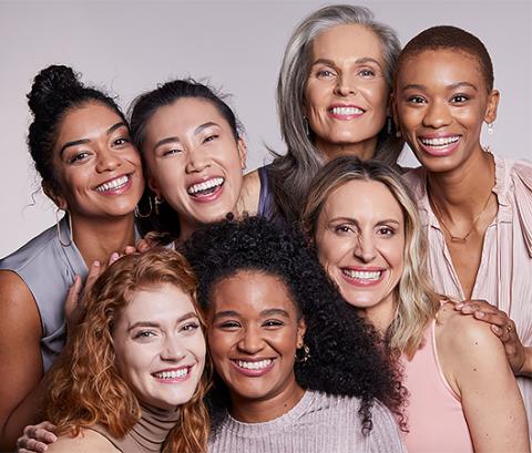 diverse group of women smiling