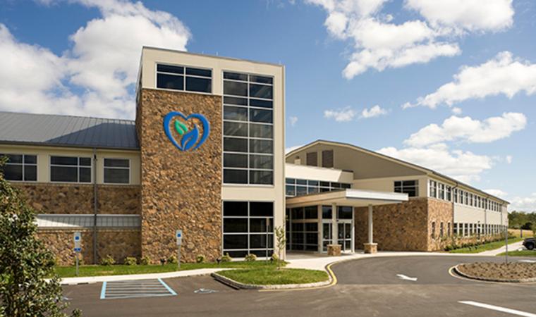 Clinton Health Campus New Heart on building